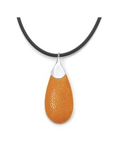 Orange Stingray Silvertone Pendant by PalmBeach Jewelry