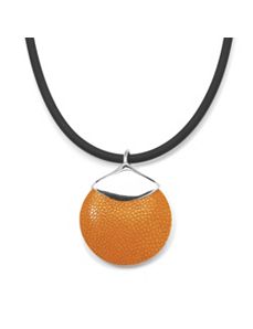 Orange Stingray Silvertone Pendant by PalmBeach Jewelry