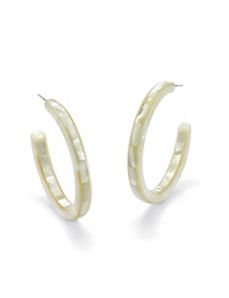Mother-of-Pearl Hoop Earrings by PalmBeach Jewelry