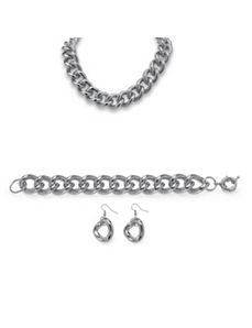 3-Piece Curb-Link Chain Set by PalmBeach Jewelry