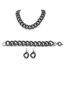 3-Piece Curb-Link Chain Set by PalmBeach Jewelry