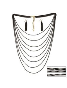 Multi-Chain Necklace & Earring Set by PalmBeach Jewelry