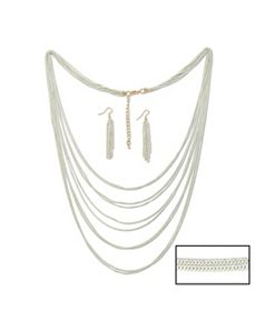 Multi-Chain Necklace & Earring Set by PalmBeach Jewelry