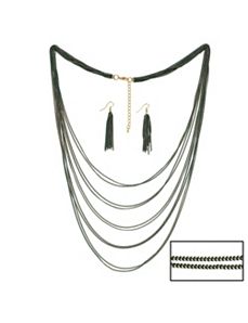 Multi-Chain Necklace & Earring Set by PalmBeach Jewelry