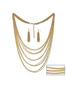 Multi-Chain Necklace & Earring Set by PalmBeach Jewelry