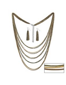 Multi-Chain Necklace & Earring Set by PalmBeach Jewelry