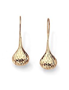 Diamond-Cut Drop Pierced Earrings by PalmBeach Jewelry