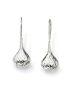 Diamond-Cut Drop Pierced Earrings by PalmBeach Jewelry