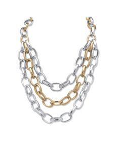 Tutone Cable Chain Necklace by PalmBeach Jewelry