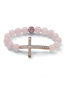 Horizontal Cross Pink Bracelet by PalmBeach Jewelry