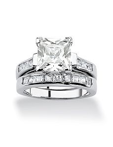 Princess Cubic Zirconia Ring Set by PalmBeach Jewelry