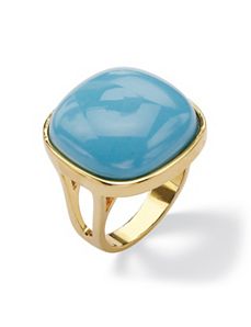 Simulated Turquoise Pillow Ring by PalmBeach Jewelry