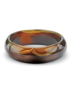 Brown Chalcedony Bangle Bracelet by PalmBeach Jewelry