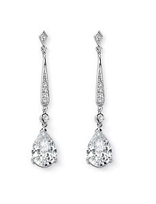 Cubic Zirconia Pierced Earrings by PalmBeach Jewelry