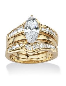 Cubic Zirconia Bridal Ring Set by PalmBeach Jewelry