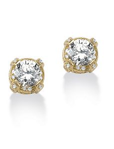 Cubic Zirconia Pierced Earrings by PalmBeach Jewelry
