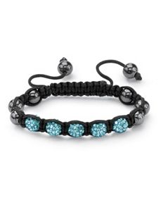 Petite Blue Crystal Ball Bracelet by PalmBeach Jewelry