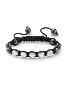 Petite White Crystal Ball Bracelet by PalmBeach Jewelry