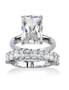 Cubic Zirconia Bridal Ring Set by PalmBeach Jewelry
