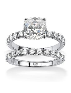 Cubic Zirconia Bridal Ring Set by PalmBeach Jewelry