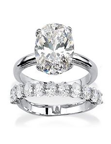 Cubic Zirconia Bridal Ring Set by PalmBeach Jewelry
