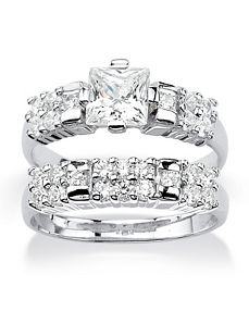 Cubic Zirconia Bridal Ring Set by PalmBeach Jewelry