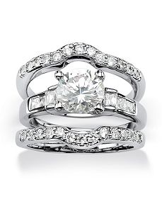 Cubic Zirconia Bridal Ring Set by PalmBeach Jewelry