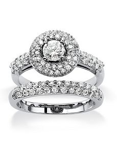 Cubic Zirconia Bridal Ring Set by PalmBeach Jewelry