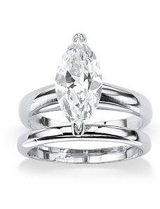 Cubic Zirconia Bridal Ring Set by PalmBeach Jewelry