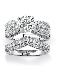 Cubic Zirconia Bridal Ring Set by PalmBeach Jewelry