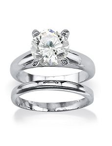 Cubic Zirconia Bridal Ring Set by PalmBeach Jewelry