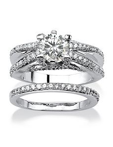 Cubic Zirconia Bridal Ring Set by PalmBeach Jewelry