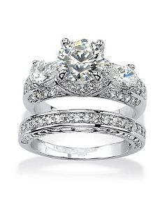 Cubic Zirconia Bridal Ring Set by PalmBeach Jewelry