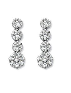 Cubic Zirconia Pierced Earrings by PalmBeach Jewelry