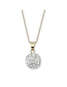 10k Gold Crystal Pendant and Chain by PalmBeach Jewelry