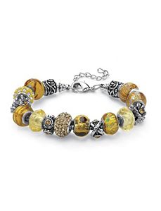 Glass and Crystal Charm Bracelet by PalmBeach Jewelry