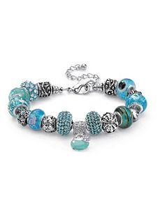 Glass and Crystal Charm Bracelet by PalmBeach Jewelry