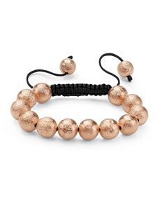 Rosetone Macrame Bracelet by PalmBeach Jewelry
