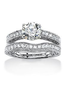 Cubic Zirconia Bridal Ring Set by PalmBeach Jewelry