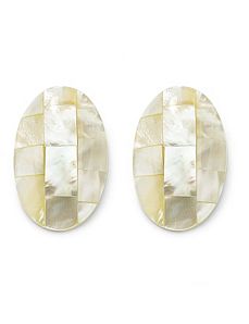 Mother-Of-Pearl Pierced Earrings by PalmBeach Jewelry