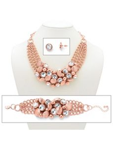 Rhinestone & Bead Circle Jewelry by PalmBeach Jewelry