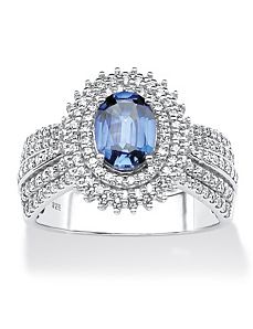 Lab-Created Sapphire and Cubic Zirc by PalmBeach Jewelry