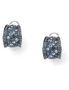 Crystal Pierced Omega Back Earrings by PalmBeach Jewelry