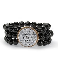 Onyx Stretch Bracelet by PalmBeach Jewelry