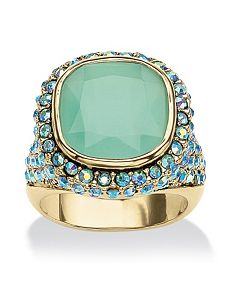 Simulated Cat's-Eye & Crystal Ring by PalmBeach Jewelry