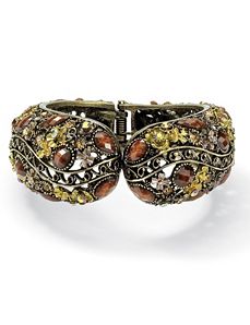 Crystal Hinged Cuff Bracelet by PalmBeach Jewelry