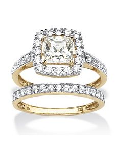 Cubic Zirconia Wedding Ring Set by PalmBeach Jewelry