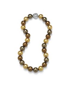 Cocoa-Colored Shell Pearl Necklace by PalmBeach Jewelry
