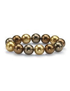 Cocoa-Colored Shell Pearl Bracelet by PalmBeach Jewelry