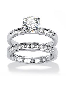 Cubic Zirconia Wedding Ring Set by PalmBeach Jewelry